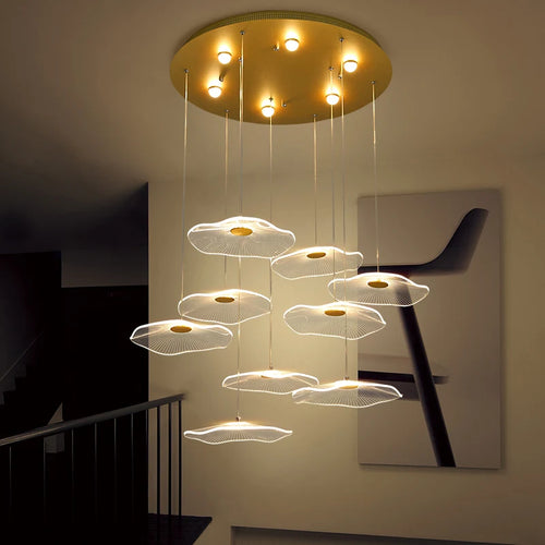 lustre nordique en acrylique design créatif pour espaces élégants - vue 4 sur 12