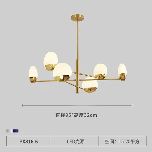 lustre moderne en verre à LED design créatif pour intérieur élégant - vue 10 sur 10
