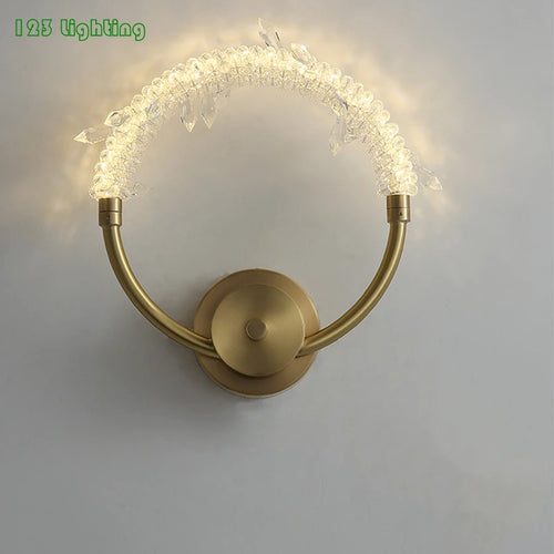 applique murale led cristal et cuivre décorative pour intérieur - vue 3 sur 6
