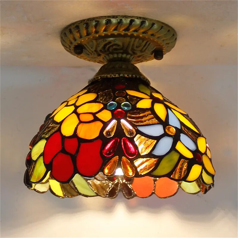Plafonnier Led en verre créatif moderne avec ampoule 7W E27 - vue 3 sur 30