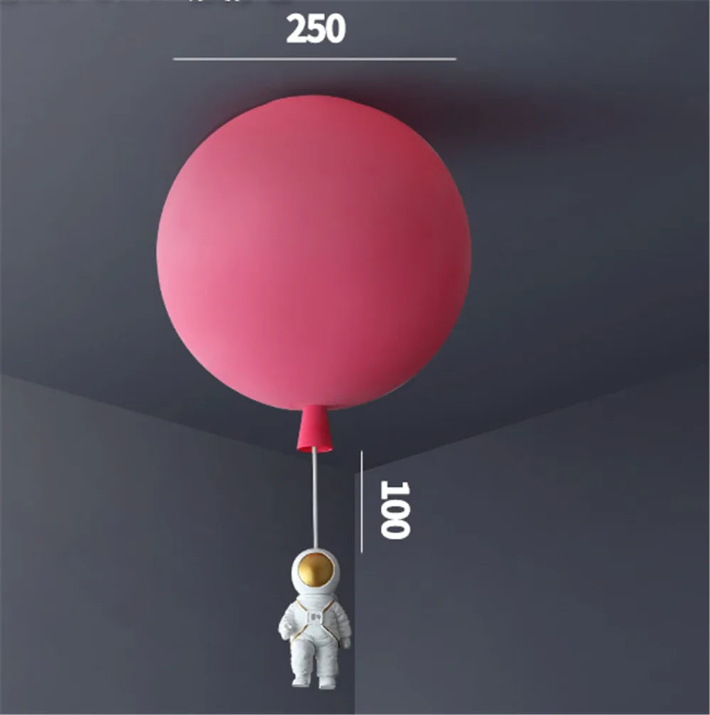 plafonnier led nordique avec astronaute et ballons pour enfants - vue 10 sur 28