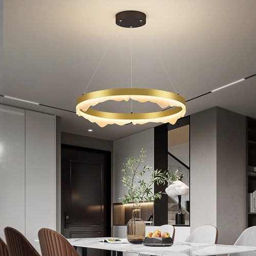 lustre rond créatif de luxe moderne pour décoration maison - vue 4 sur 14