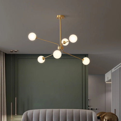 lustre nordique en fer forgé style spoutnik moderne - vue 5 sur 6