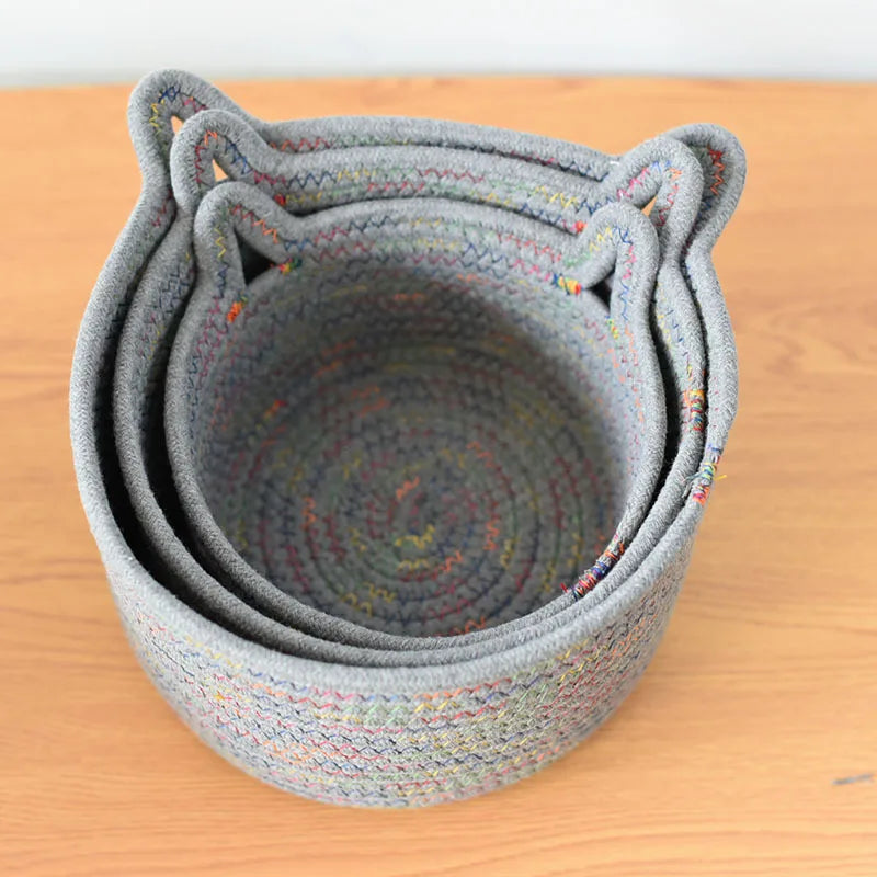 panier de rangement en corde pour cosmétiques et objets divers - vue 4 sur 8