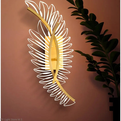 applique murale led design ailes dorées de luxe moderne - vue 3 sur 9