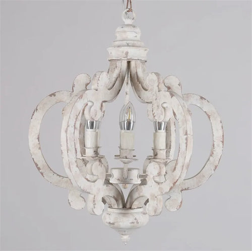 lustre vintage rétro en bois pour café bar et loft - vue 4 sur 6