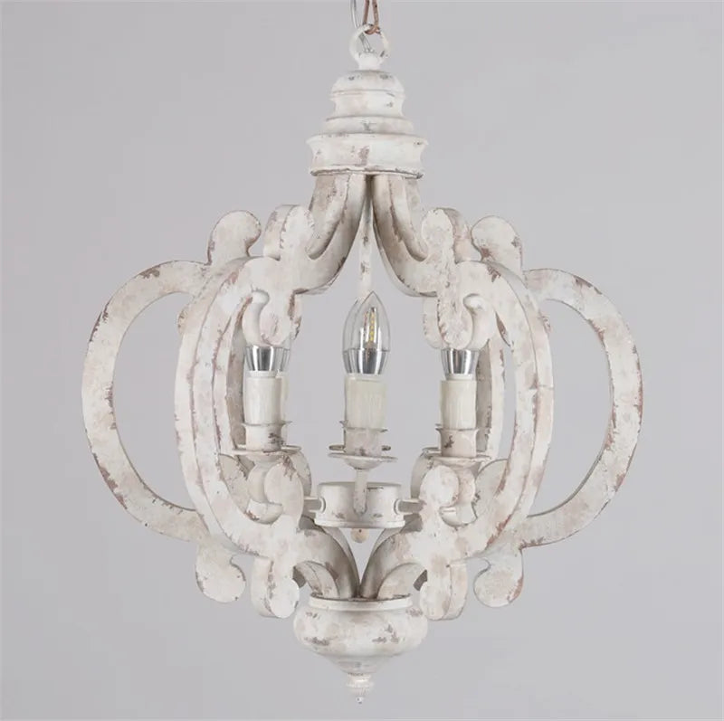 lustre vintage rétro en bois pour café bar et loft - vue 4 sur 6