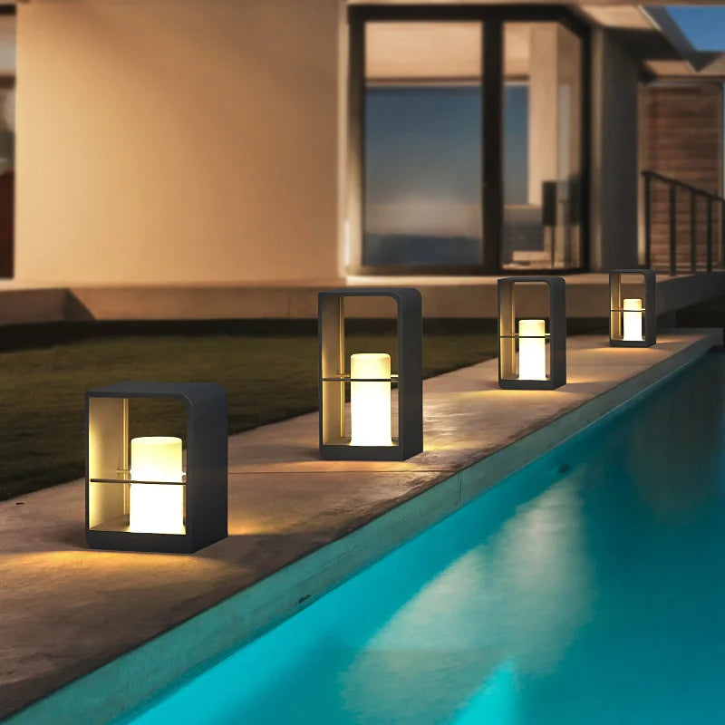 lampe de jardin solaire à led avec télécommande étanche pour extérieur - vue 4 sur 8