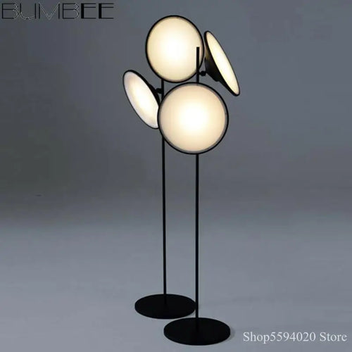 lampadaire led design nordique double corne éclairage moderne - vue 2 sur 7