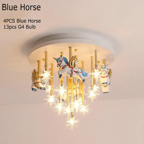 plafonnier résine cheval papier grue mignon led pour enfants - vue 9 sur 9