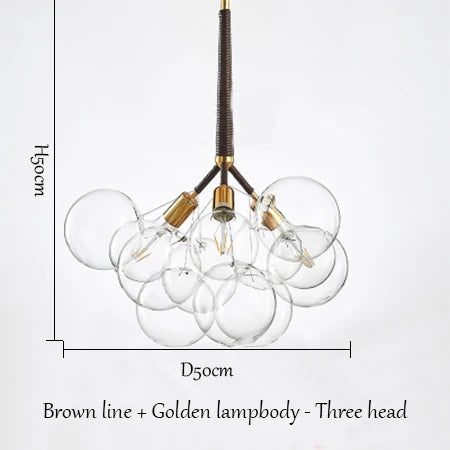 SANDYHA boule de verre bulle lustre haute qualité matériel lampadaire Art décoration de la maison LED lampe suspendue personnalité chambre E27 - vue 17 sur 18
