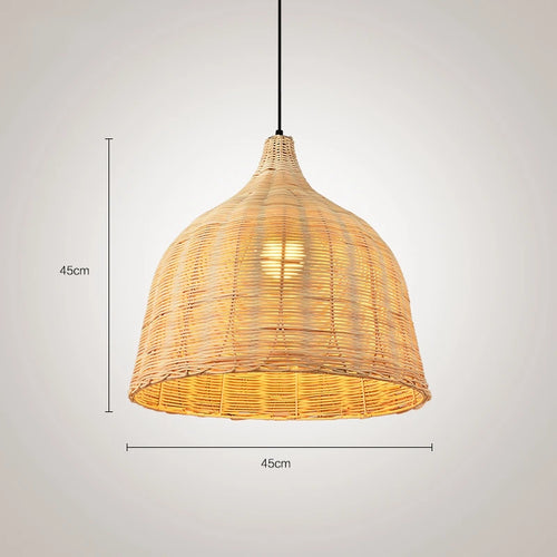 suspension en rotin et bambou pour décoration intérieure rusticité asiatique - vue 10 sur 16