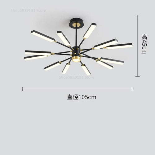 lustre d'art nordique moderne en fer avec éclairage led - vue 10 sur 9
