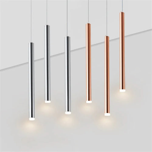 Cylindre Long Tube suspension LED lumières magasin Bar comptoir île suspension lampe fond salle à manger restaurant suspension lumière - vue 3 sur 12
