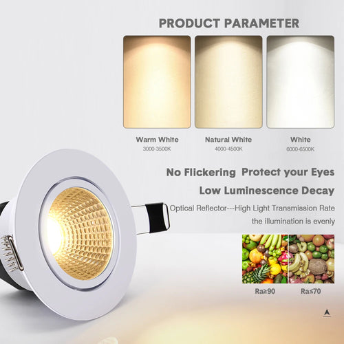Spot Super lumineux encastré LED Dimmable Downlight COB - vue 6 sur 6