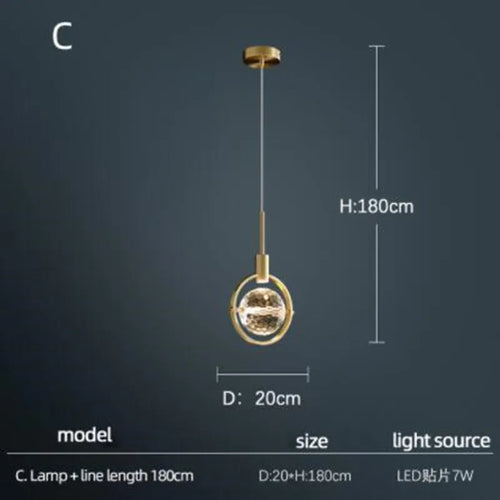 lampe nordique créative en cristal pour restaurant et bar - vue 9 sur 14