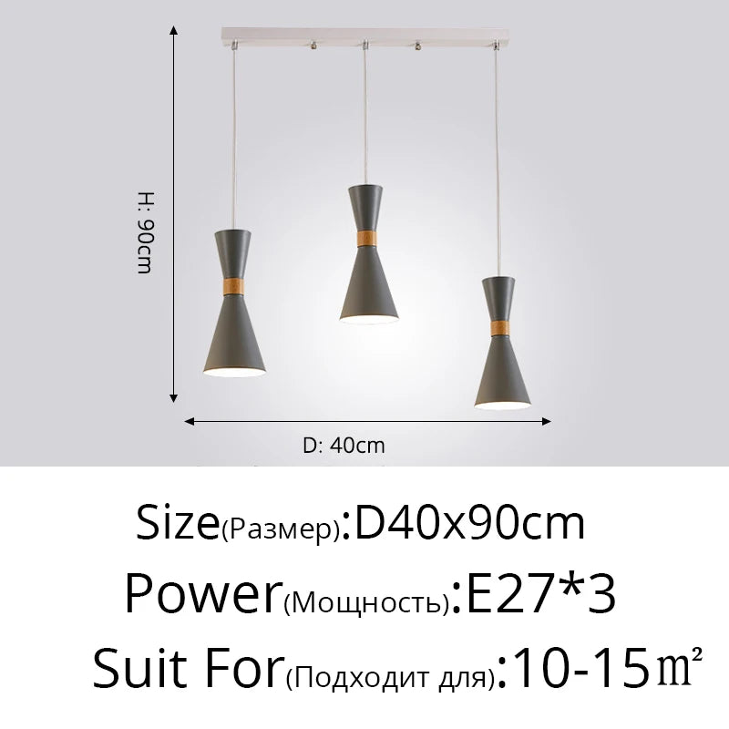 suspension moderne en bois créative macaron - vue 12 sur 17