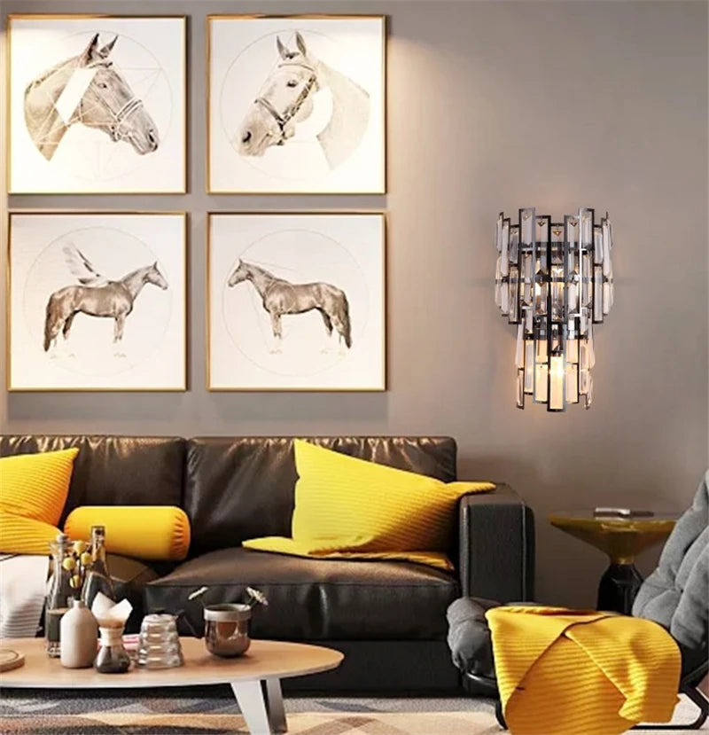 applique murale moderne en cristal pour décoration intérieure élégante - vue 4 sur 6