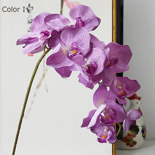 10 têtes d'orchidées artificielles rétro pour décorations élégantes - vue 12 sur 17
