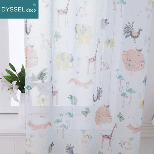 Rideau chambre enfant tulle animaux style européen - vue 4 sur 10
