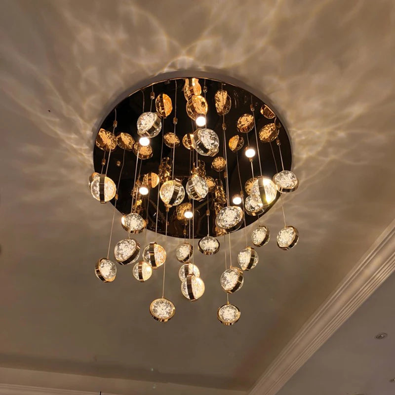lustre à led moderne design cristal pour un éclairage luxueux - vue 4 sur 15
