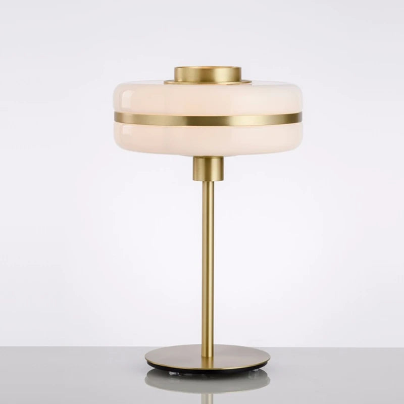 Suspension en verre laiteux doré - vue 6 sur 10
