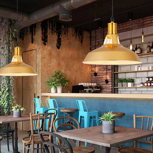 Nordique rétro E27 suspension LED lumière pays américain couleur or lustre en fer forgé intérieur maison chevet salon cuisine lampe - vue 2 sur 14