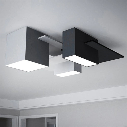 plafonnier nordique moderne simple boîte créative combinaison géométrique - vue 6 sur 11