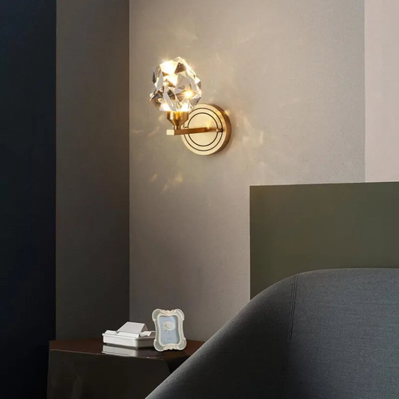 applique murale en cristal et cuivre design moderne pour intérieur élégant - vue 5 sur 7