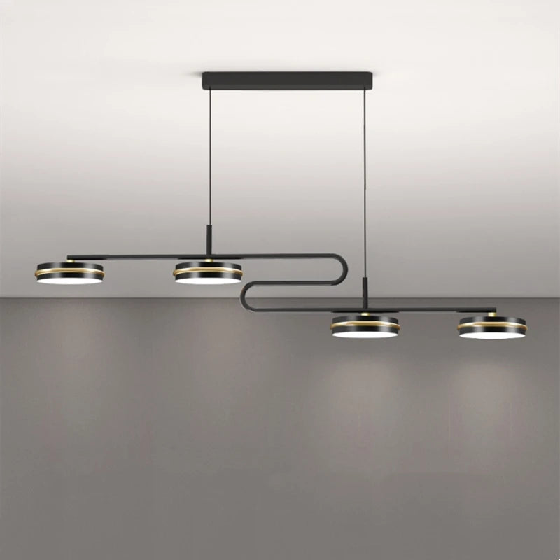 lustre moderne à LED avec télécommande pour décoration intérieure - vue 5 sur 8