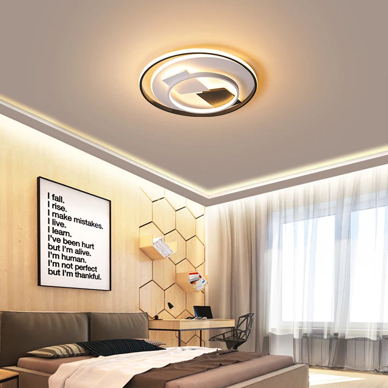plafonnier led art déco géométrique luxe pour éclairage intérieur - vue 4 sur 11