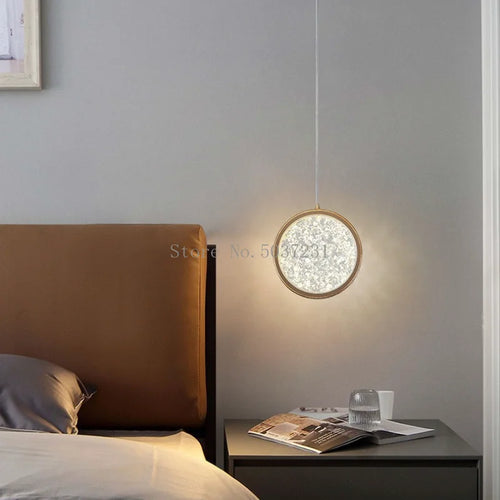 suspension LED en cristal doré au design nordique moderne - vue 3 sur 21