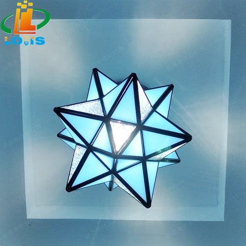 plafonnier pentagramme moderne éclairage étoile pour couloir ou entrée - vue 7 sur 8