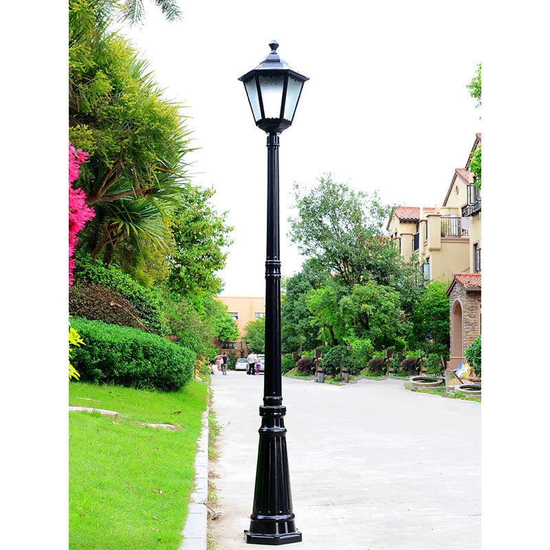 (H≈2.4M) Courtyard Lamp Street Lamp Outdoor Lawn Lamp Outdoor Waterproof Villa Garden Community High Pole Lamp Post Lamp - vue 4 sur 8