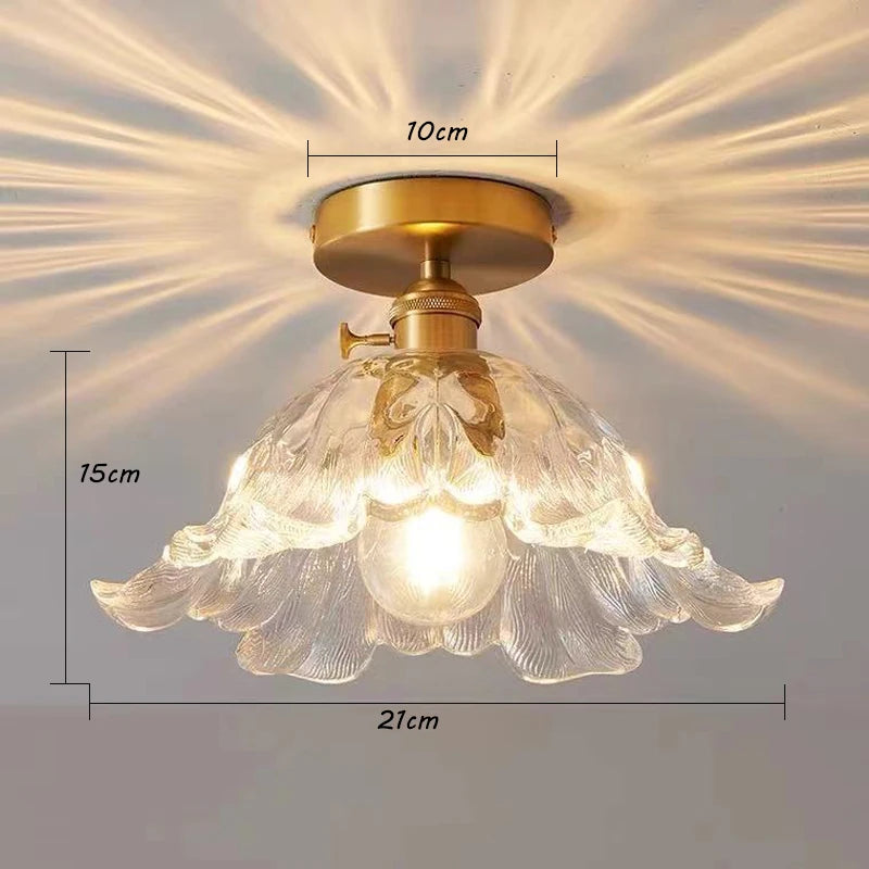 Lustre japonais en verre de laiton - vue 7 sur 23
