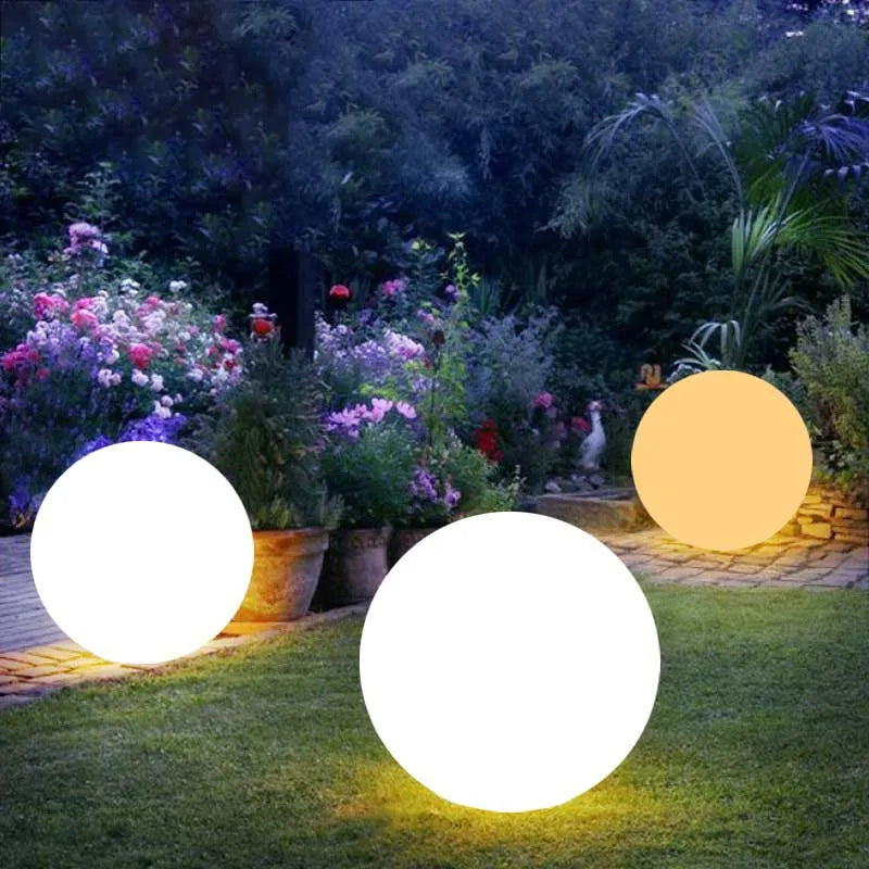 Lampe LED étanche boule de jardin lumière paysage éclairage déco jardin exterieur fête extérieure mariage bar piscina lampes de pelouse flottantes - vue 5 sur 6