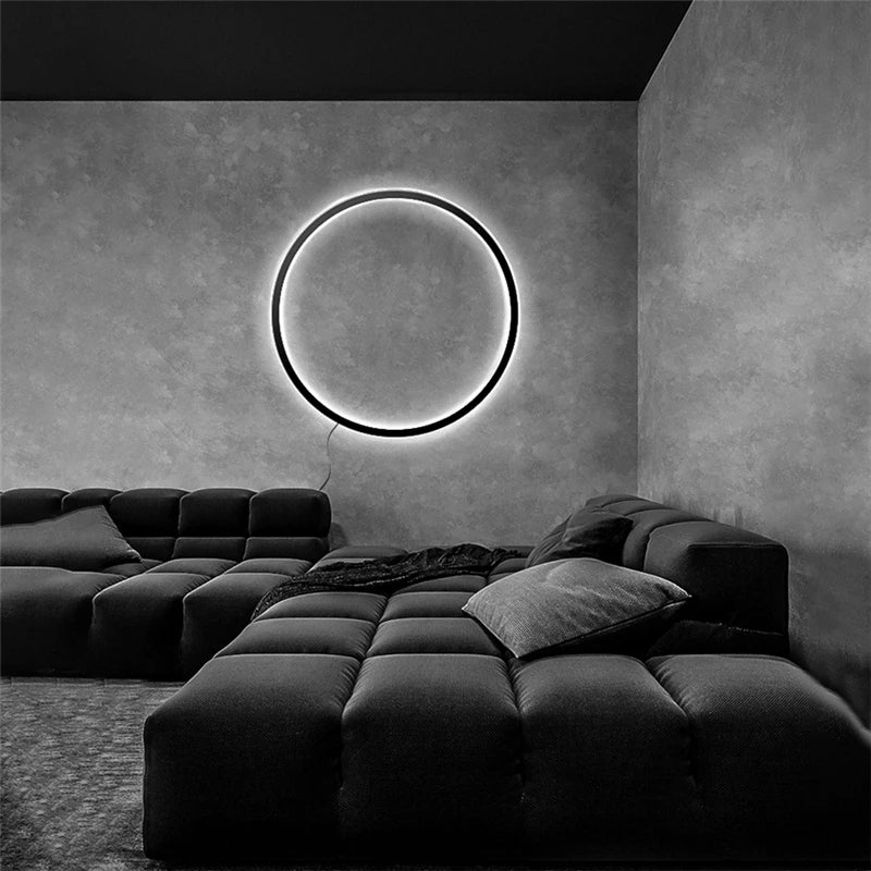 applique murale à led en forme d'anneau pour décoration moderne - vue 4 sur 10