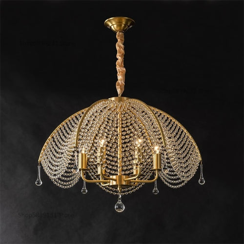lustre en cristal et cuivre style nordique pour toute la maison - vue 3 sur 9