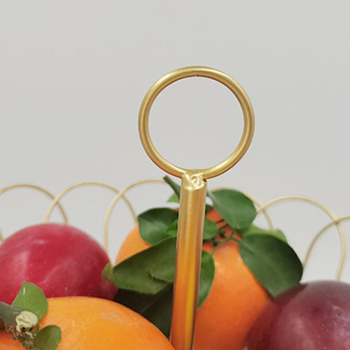 panier de rangement doré à deux niveaux décoratif pour fruits et gâteaux - vue 3 sur 8