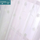 Rideau tulle brodé floral festonné style américain salon