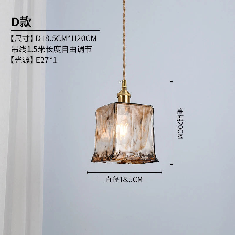 suspension en verre rétro style industriel pour intérieur décoratif - vue 8 sur 11