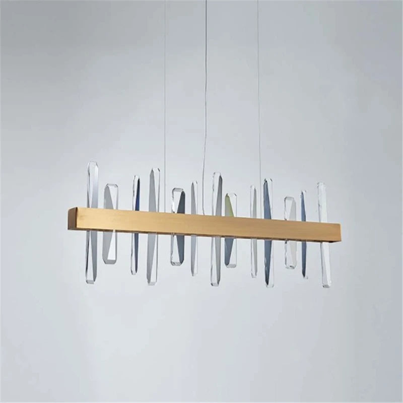 lustre en cristal k9 design art déco avec éclairage led - vue 5 sur 6