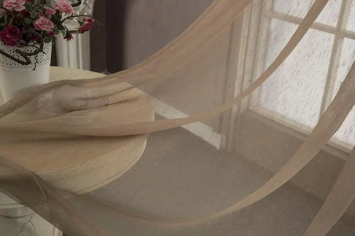 Voilage uni style européen léger pour salon chambre - vue 9 sur 10