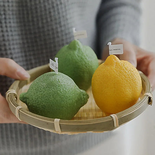 bougie parfumée citron artisanale pour décoration photo et fêtes - vue 6 sur 11