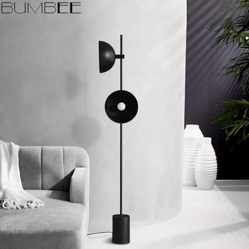 lampadaire led au sol en bois style loft européen - vue 2 sur 7