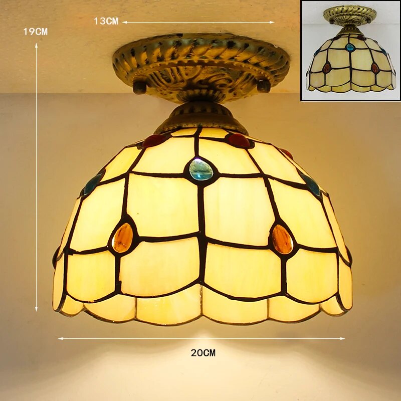 Plafonnier Led en verre créatif moderne avec ampoule 7W E27 - vue 30 sur 30