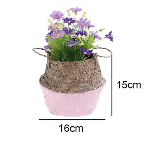 panier pliable en rotin pour rangement fleurs et accessoires - vue 12 sur 14