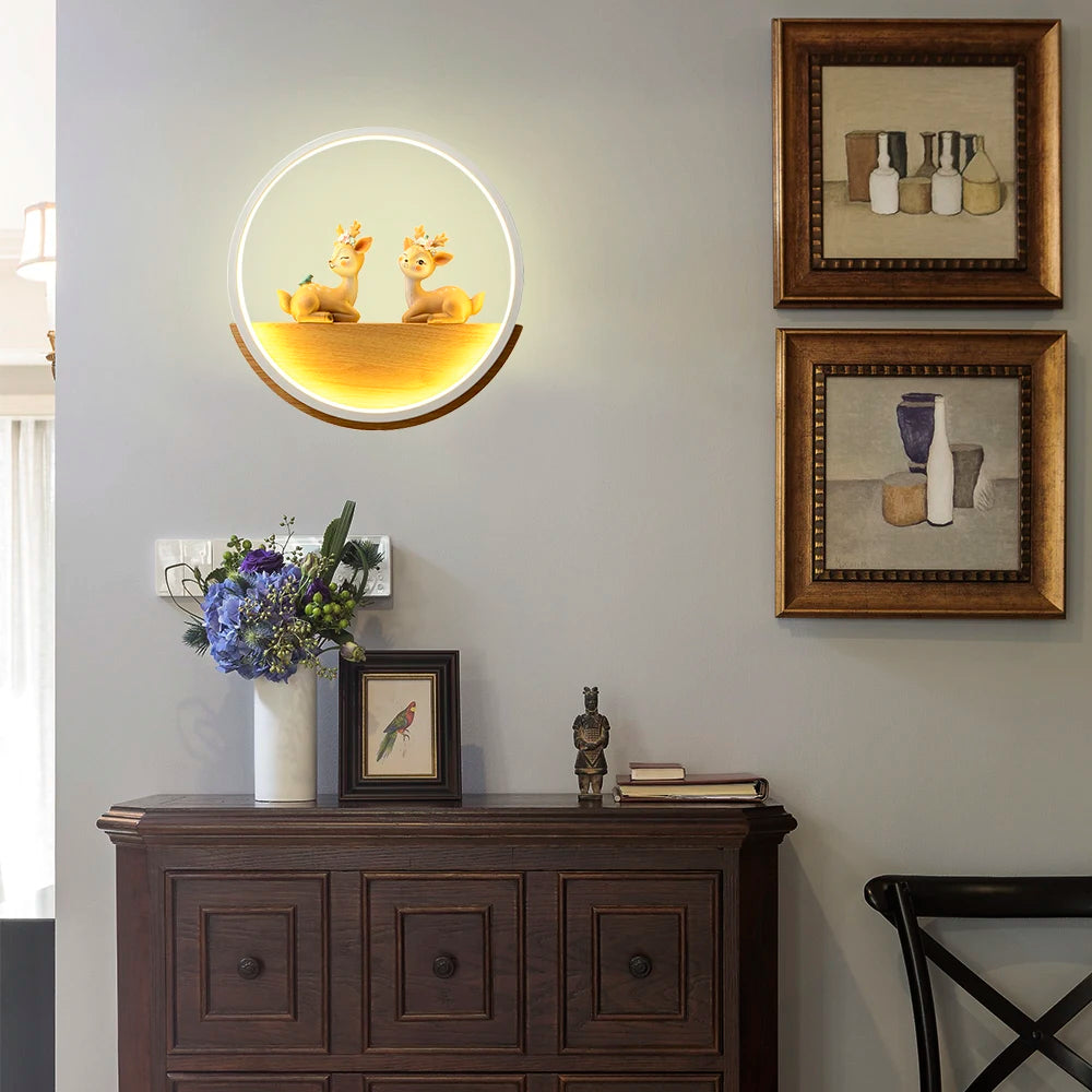 applique murale led en bois décorative pour chambre d'enfant - vue 6 sur 8