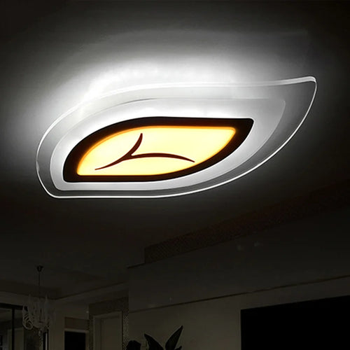 plafonnier led ultra fin design feuilles créatives moderne - vue 4 sur 5