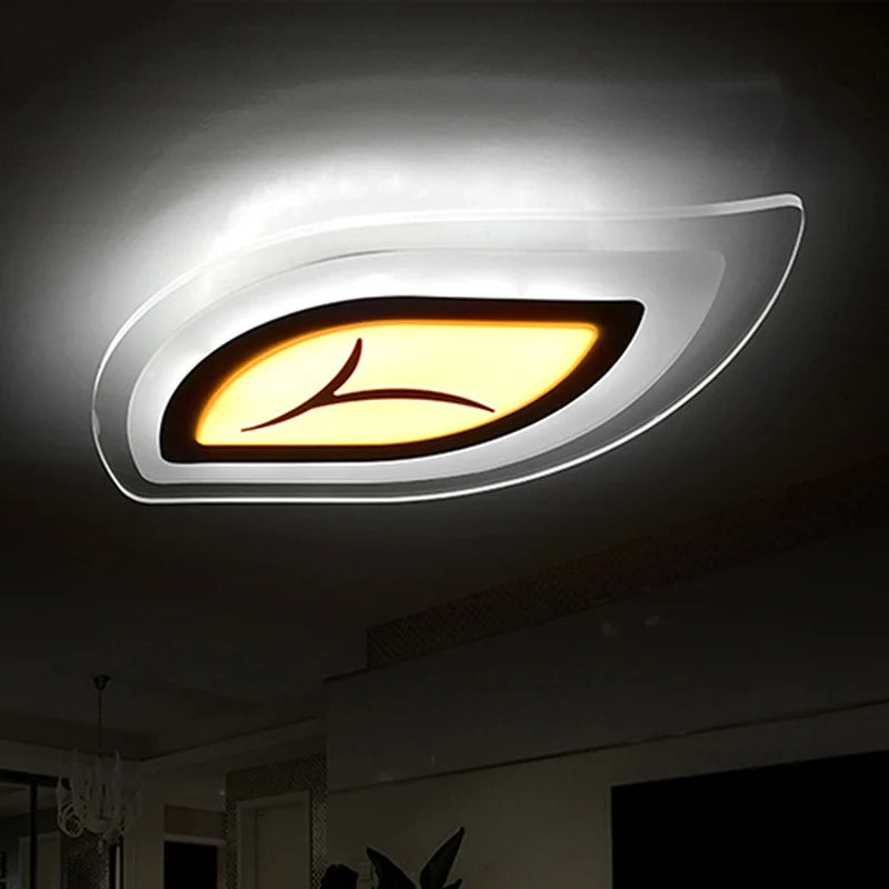 plafonnier led ultra fin design feuilles créatives moderne - vue 3 sur 5